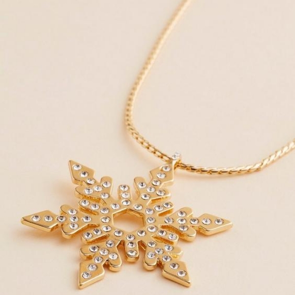 5/$15 Snowflake Rhinestone Pendant Necklace - Picture 2 of 3